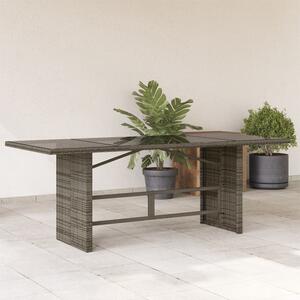 Xorell Garden Grey Glass Top Dining Table with Poly Rattan Base