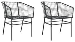 Xanvio Garden Black Poly Rattan Armchair in Pair
