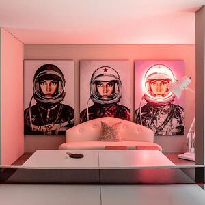 Neon - Space Girl Silver W/ Logos 80X120, Neon Artwork, 80cm x 120cm - Andrew Martin