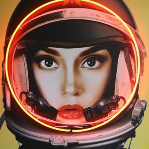 Neon - Space Girl in Black, 100cm x 150cm - Andrew Martin