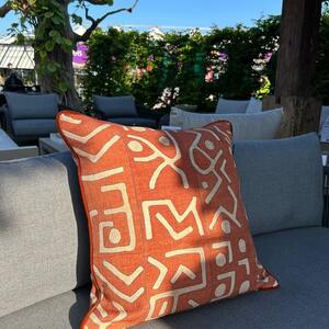 Trojan Brick Outdoor, Hollowfibre, Cushion, 55cm x 55cm - Andrew Martin Geometric