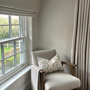 Rory Chair, Chair, Dark Neutral/Light Neutral/Brown - Andrew Martin Linen