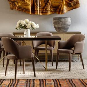 Xanthe Dining Chair, Dining Chair, Bronze/Brown/Grey - Andrew Martin Velvet