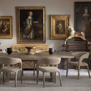 Knox Dining Chair, Chair, Bronze/Dark Neutral - Andrew Martin Boucle & Other Fabric