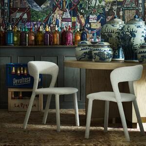 Mian Dining Chair, Dining Chair, White - Andrew Martin Boucle