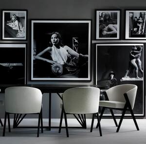Ciri Dining Chair, Dining Chair, Black/White/Light Neutral - Andrew Martin Boucle