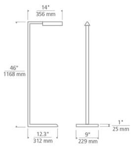 Dessau Floor Lamp Natural Brass, Light - Andrew Martin