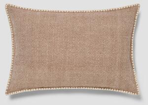 Mocha Herringbone Wool Rectangle Cushion Cover | 40x60cm | Piglet in Bed