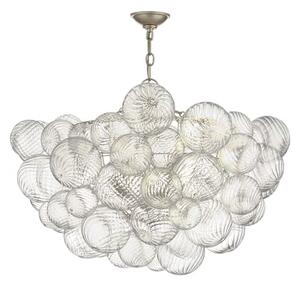 Talia Chandelier Silver, Light, Small, Burnished Silver Leaf - Andrew Martin