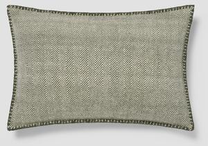 Fern Green Herringbone Wool Rectangle Cushion Cover | 40x60cm | Piglet in Bed