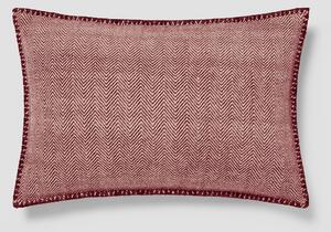 Rhubarb Herringbone Wool Rectangle Cushion Cover | 40x60cm | Piglet in Bed