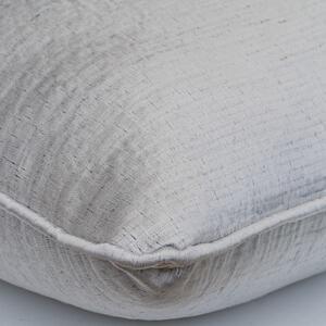 Columbus Silver, Sustainable Feather, Cushion, 55cm x 55cm - Andrew Martin Satin Plain