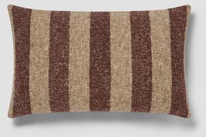 Mocha & Oatmeal Wide Stripe Wool Rectangle Cushion Cover | 40x60cm | Piglet in Bed