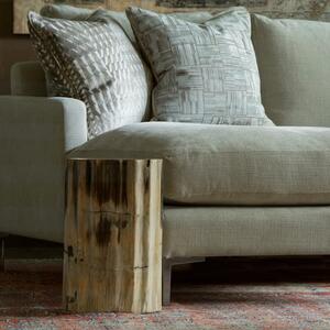 Lexington Smoke, Sustainable Feather, Cushion, 55cm x 55cm - Andrew Martin Velvet Geometric