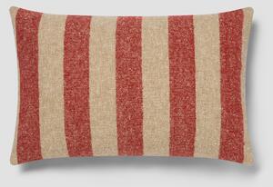 Sandstone Red & Oatmeal Wide Stripe Wool Rectangle Cushion Cover | 40x60cm | Piglet in Bed
