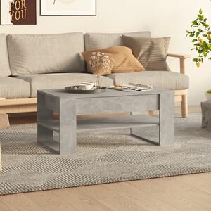Coffee Table Concrete Grey 102x55x45 cm Engineered Wood