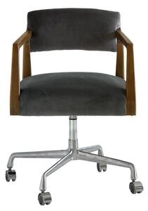 Theo Desk Chair, Chair, Grey - Andrew Martin Velvet