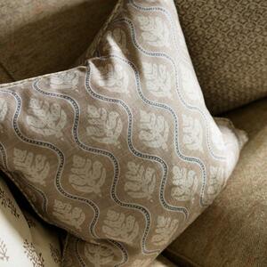 Fig Stone, Sustainable Feather, Cushion, 55cm x 55cm - Andrew Martin Linen & Linen Blend Floral & Small Prints