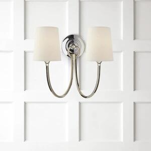 Reed Double Wall Light Nickel, Light, Double, Polished Nickel - Andrew Martin
