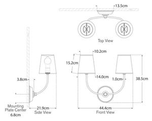 Vendome Double Wall Light Nickel, Light, Double, Polished Nickel - Andrew Martin