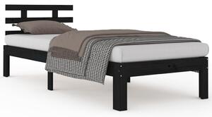 Bed Frame Black Solid Wood 90x200 cm