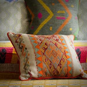 Frida Sunset, Sustainable Feather, Cushion - Andrew Martin Kit Kemp Cotton Blend & Linen Blend & Viscose Blend Geometric
