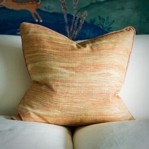 Puff Orange, Sustainable Feather, Cushion - Andrew Martin Kit Kemp Linen & Linen Blend Stripe
