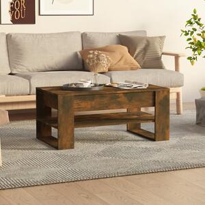 Coffee Table Smoked Oak 102x55x45 cm Engineered Wood