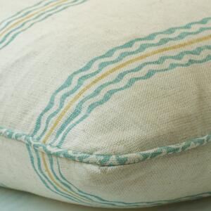 Rhubarb Brook, Sustainable Feather, Cushion, 55cm x 55cm - Andrew Martin Linen & Linen Blend Stripe
