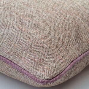 Delphini Biscotti, Sustainable Feather, Cushion, 55cm x 55cm - Andrew Martin Cotton Blend Herringbone & Plain & Weave