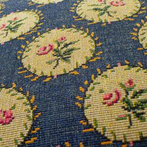 Bobbin Indigo, Sustainable Feather, Cushion - Andrew Martin Kit Kemp Linen & Linen Blend Embroidered & Floral & Weave