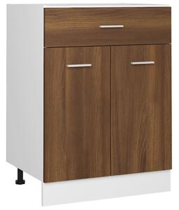 Drawer Bottom Cabinet Brown Oak 60x46x81.5 cm Engineered Wood