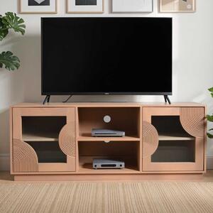 Inglewood Wooden TV Stand With 2 Doors In Natural