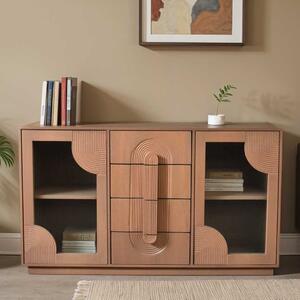 Inglewood Wooden Sideboard With 2 Doors 4 Drawers In Natural