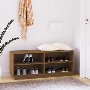 Shoe Cabinet Honey Brown 110x34x45 cm Solid Wood Pine