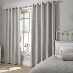 Croma Ready Made Eyelet Curtains 66x72 Silver