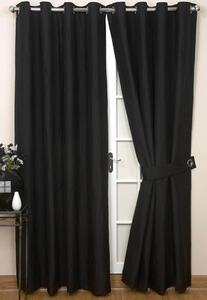 Jazz Ready Made Eyelet Curtain Black Bed Runner