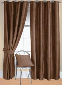 Jazz Ready Made Eyelet Curtain Chocolate Bed Runner