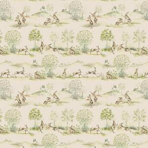 Voyage Maison Boxing Hares Printed Linen Fabric Linen