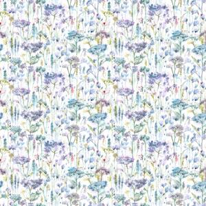 Voyage Maison Hinton Printed Cotton Fabric Violet White