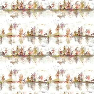 Voyage Maison Wilderness Printed Cotton Fabric Plum Cream