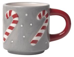 Pluto Design Candy cane cup Grey-white-red