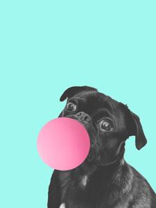Illustration Bubblegum dog, Finlay & Noa, (30 x 40 cm)