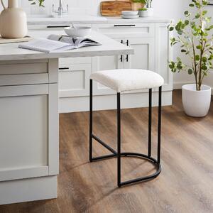 Gena Counter Height Boucle Bar Stool Boucle Ivory