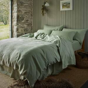 Piglet Sage Green 100% Linen Duvet Cover Size Super King