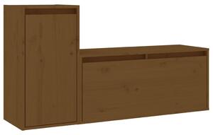 TV Cabinets 2 pcs Honey Brown Solid Wood Pine