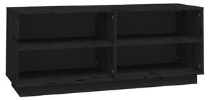 Shoe Cabinet Black 110x34x45 cm Solid Wood Pine