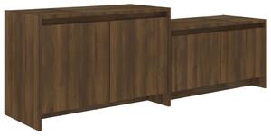 TV Cabinet Brown Oak 146.5x35x50 cm Engineered Wood