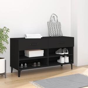 Shoe Cabinet Black 102x35x55 cm Engineered Wood