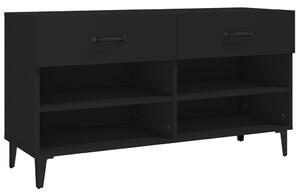 Shoe Cabinet Black 102x35x55 cm Engineered Wood
